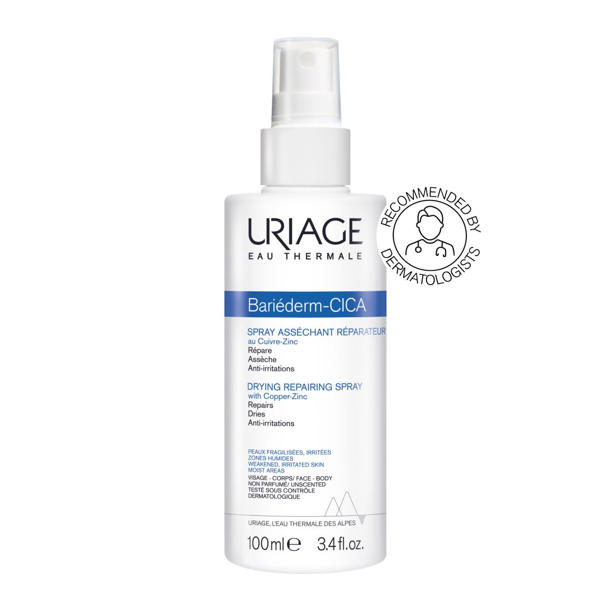 bariederm cica spray secante para piel irritada 100ml