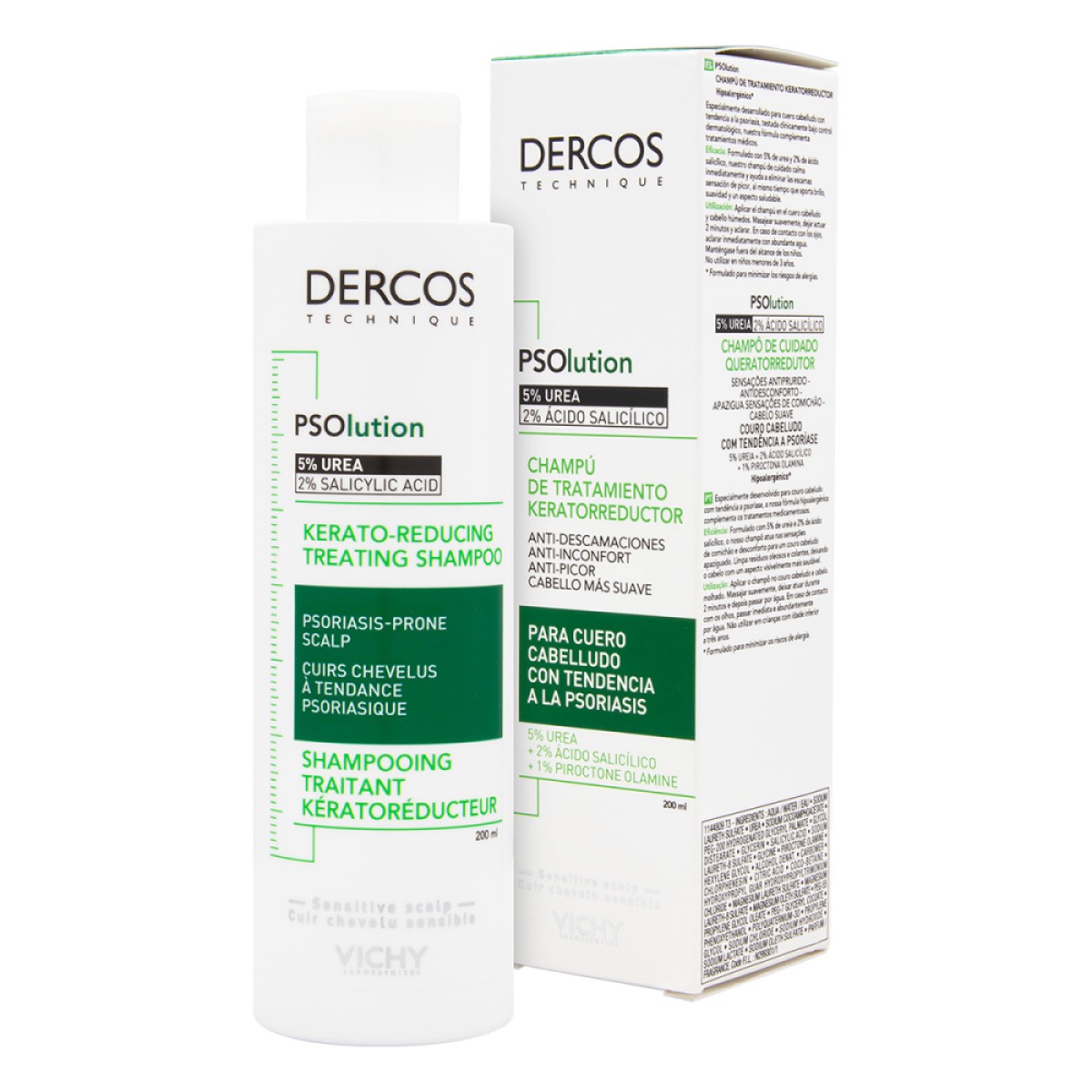 dercos psolution shampoo de tratamiento keratorreductor 200 ml