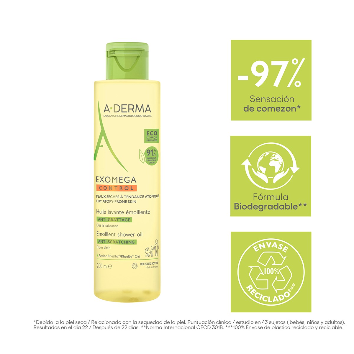 exomega control dermolimpiador en aceite emoliente 200ml