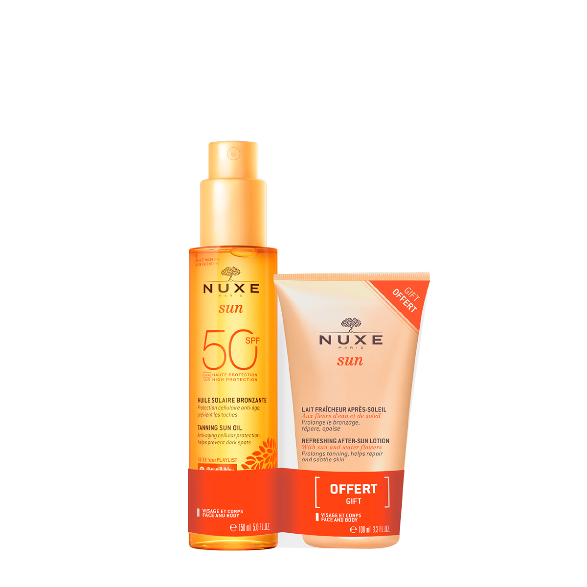 z promo nuxe sun aceite spf50 + aftersun 100ml obsequio