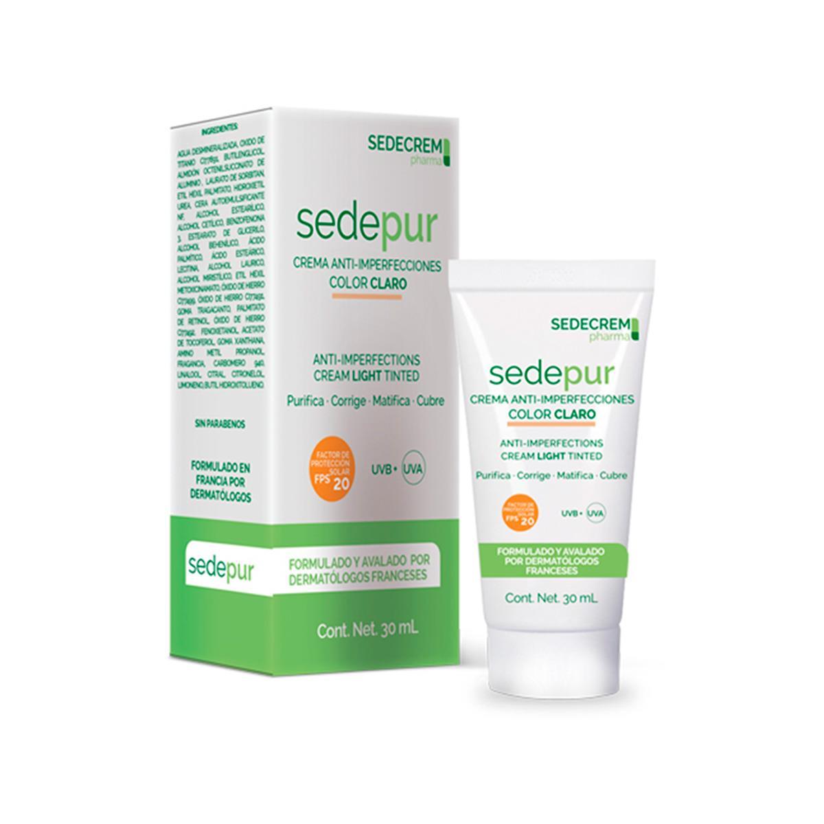 sedepur crema matificante color claro fps 20 30ml